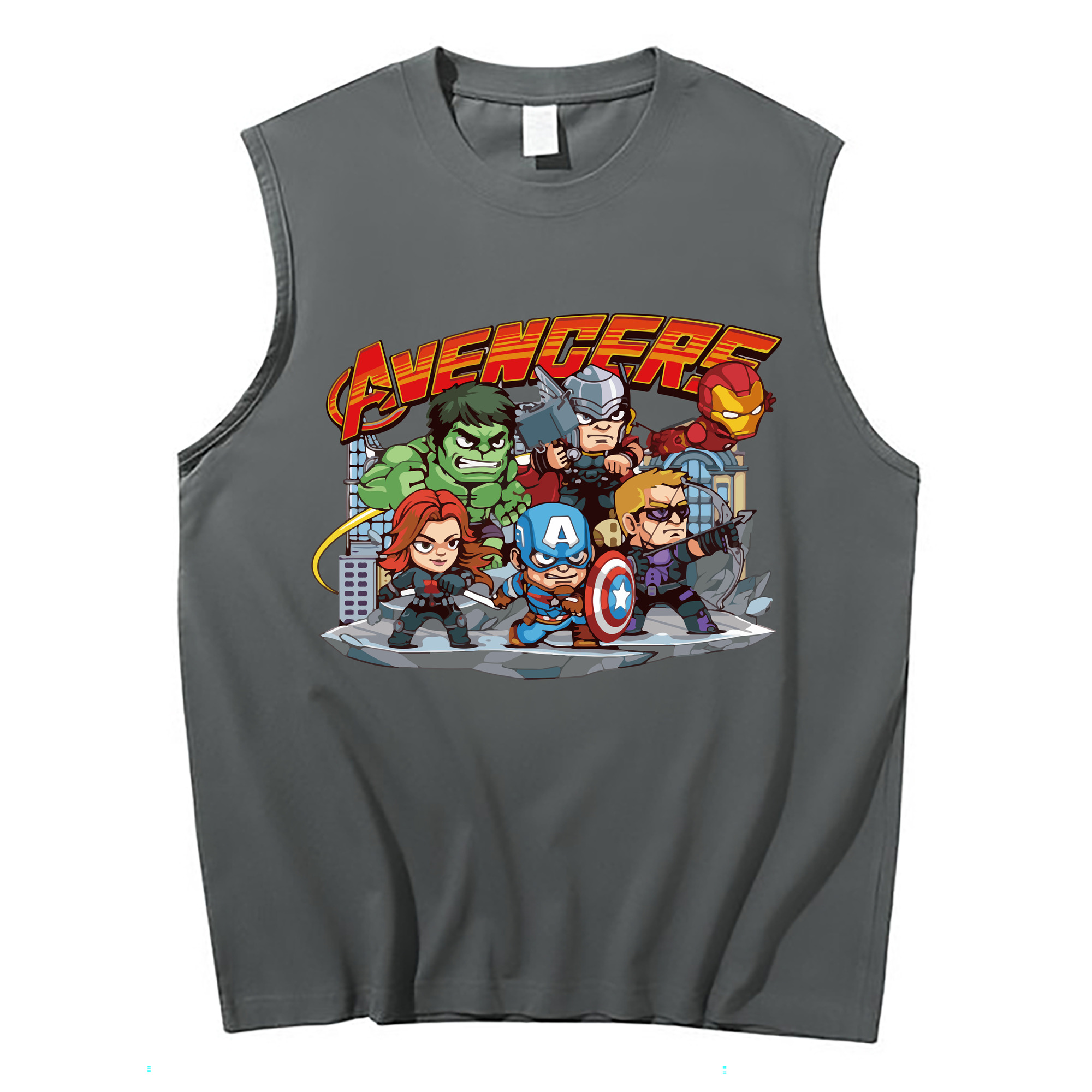 （画像用） アベンジャーズ The Avengers コットン100％タンクトップ（フロントプリント）